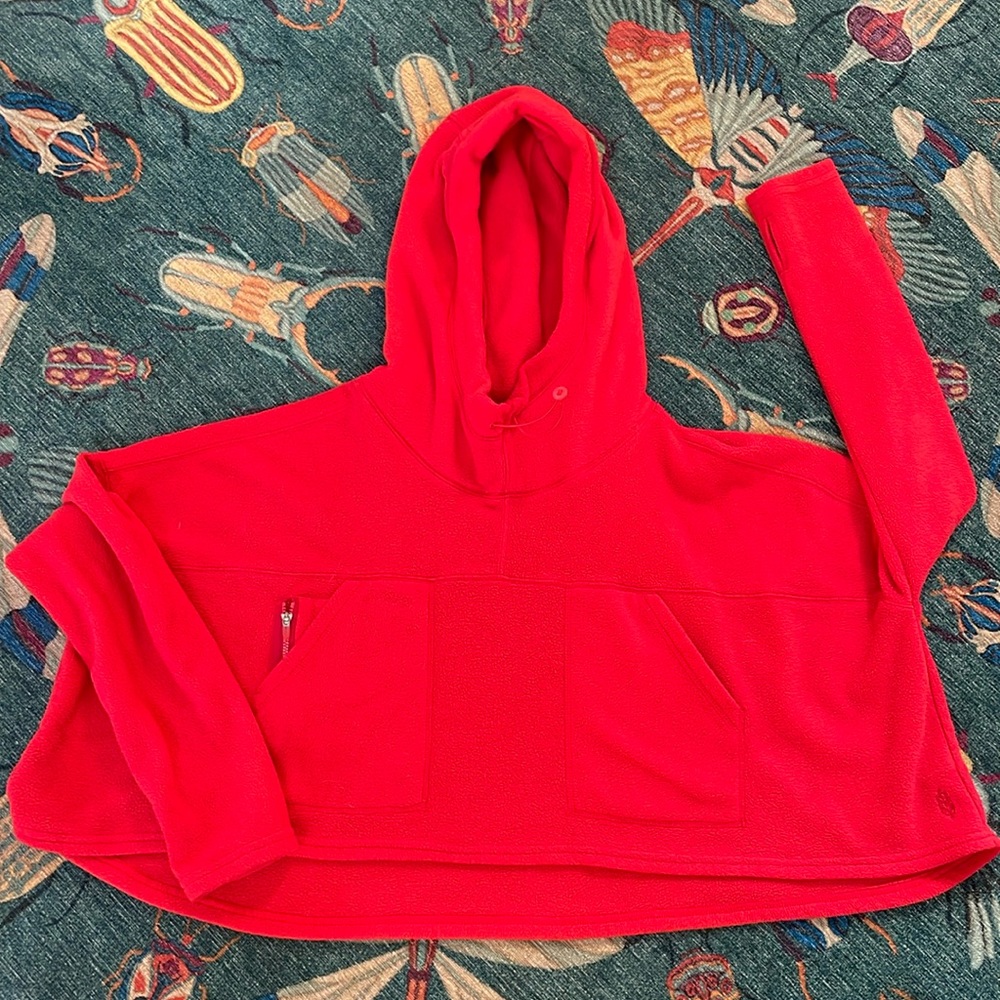 Awesome red FP Free People movement cropped hoodie fleece S